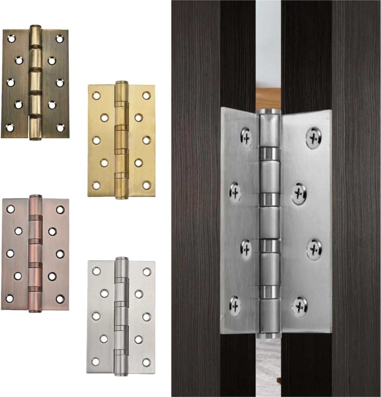 5 Inch Thickened Stainless Steel Door Hinges Duty Hardware Accessories 1Pcs(Gold)