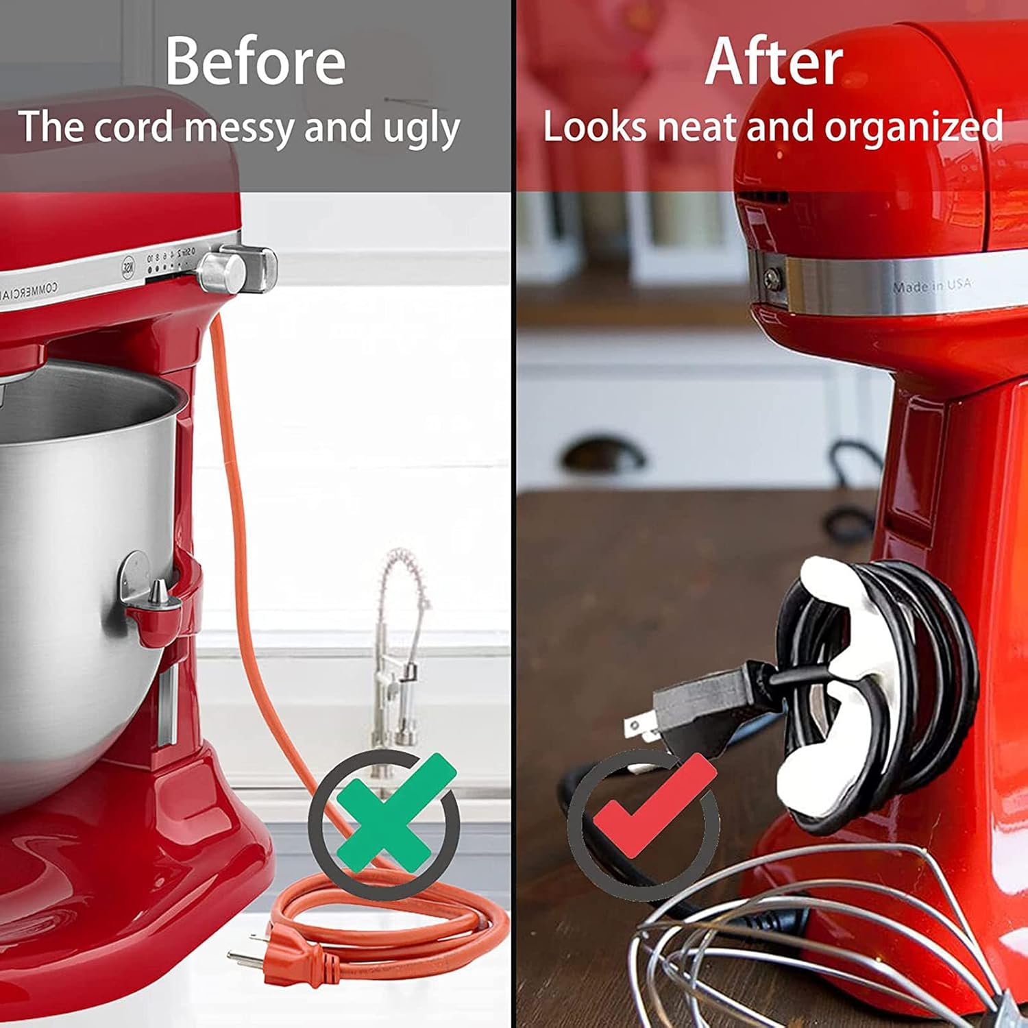 9 Pack Kitchen Appliance Cord Winder, Silicone Wrap Cord Organiser That