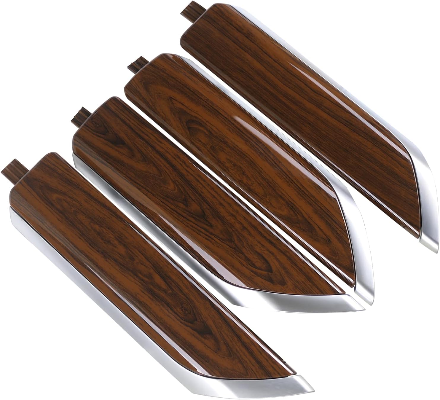 Interior Door Panel Trim Molding Kit Wood Grain Compatible with Chevrolet Chevy Silverado & GMC Sierra Crew Cab Truck Door Parts Accessories 2019 2020 2021 2022 2023 2024 Replaces 84469330