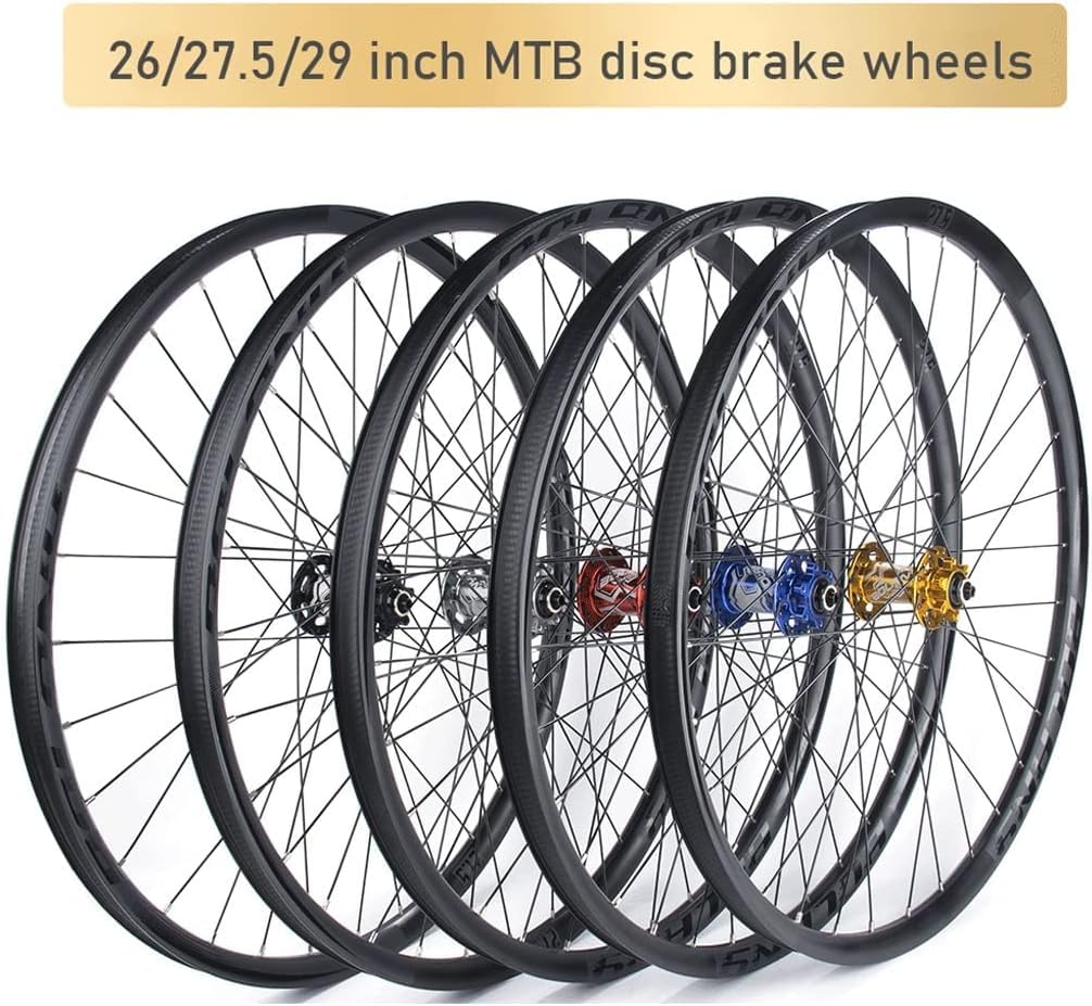 Zestaw kół rowerowych MTB bezdętkowy 26 27,5 29 cali, stop aluminium rower górski uszczelnione łożyska piasta QR 9 mm 32 otwory hamulec tarczowy dla prędkości 7/8/9/10/11