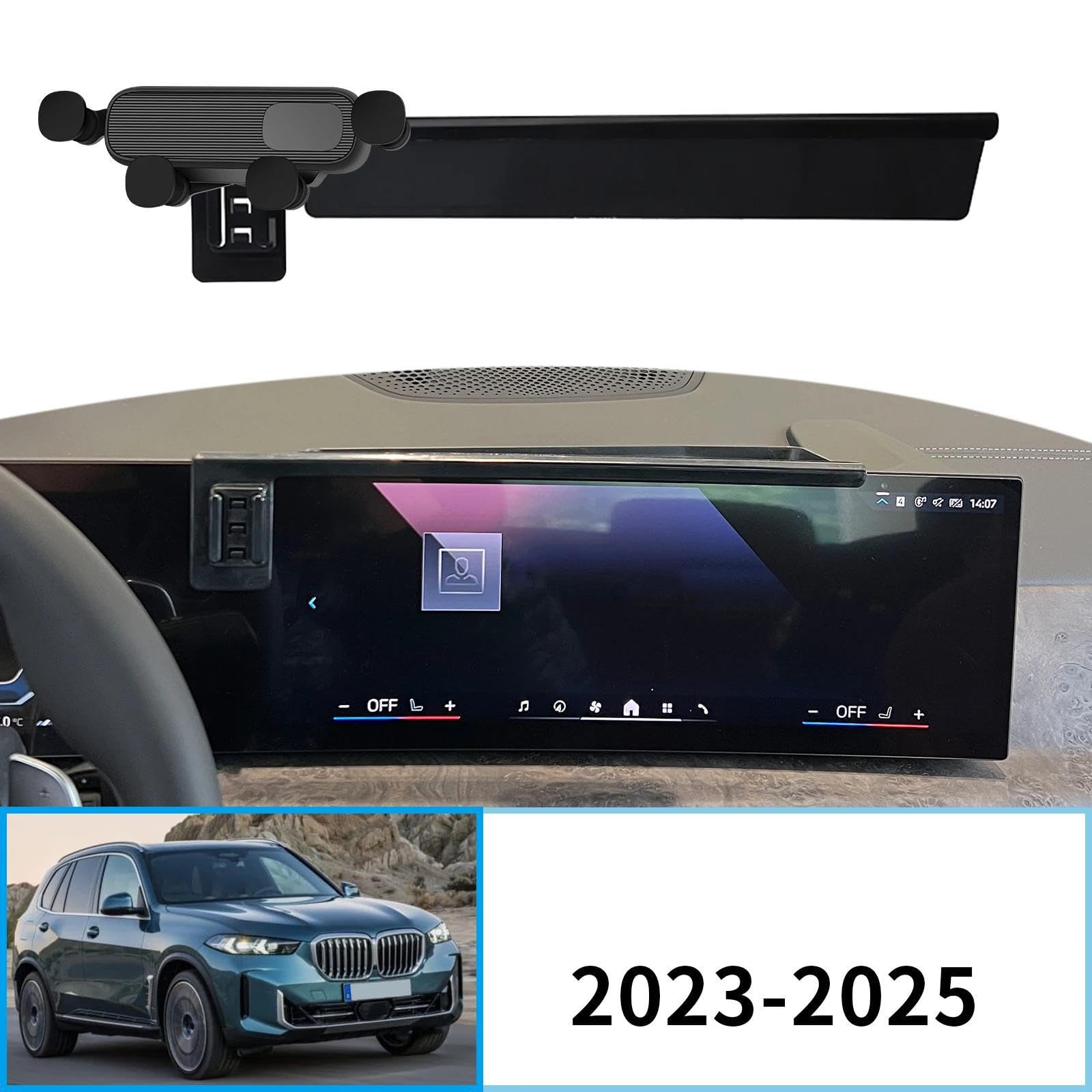 Uchwyt Samochodowy na Telefon dla BMW X5 G05 2023-2025, uchwyt na telefon komórkowy dla samochodu, ekran, stała podstawa, stojak na nawigację GPS (podstawa i uchwyt 4)