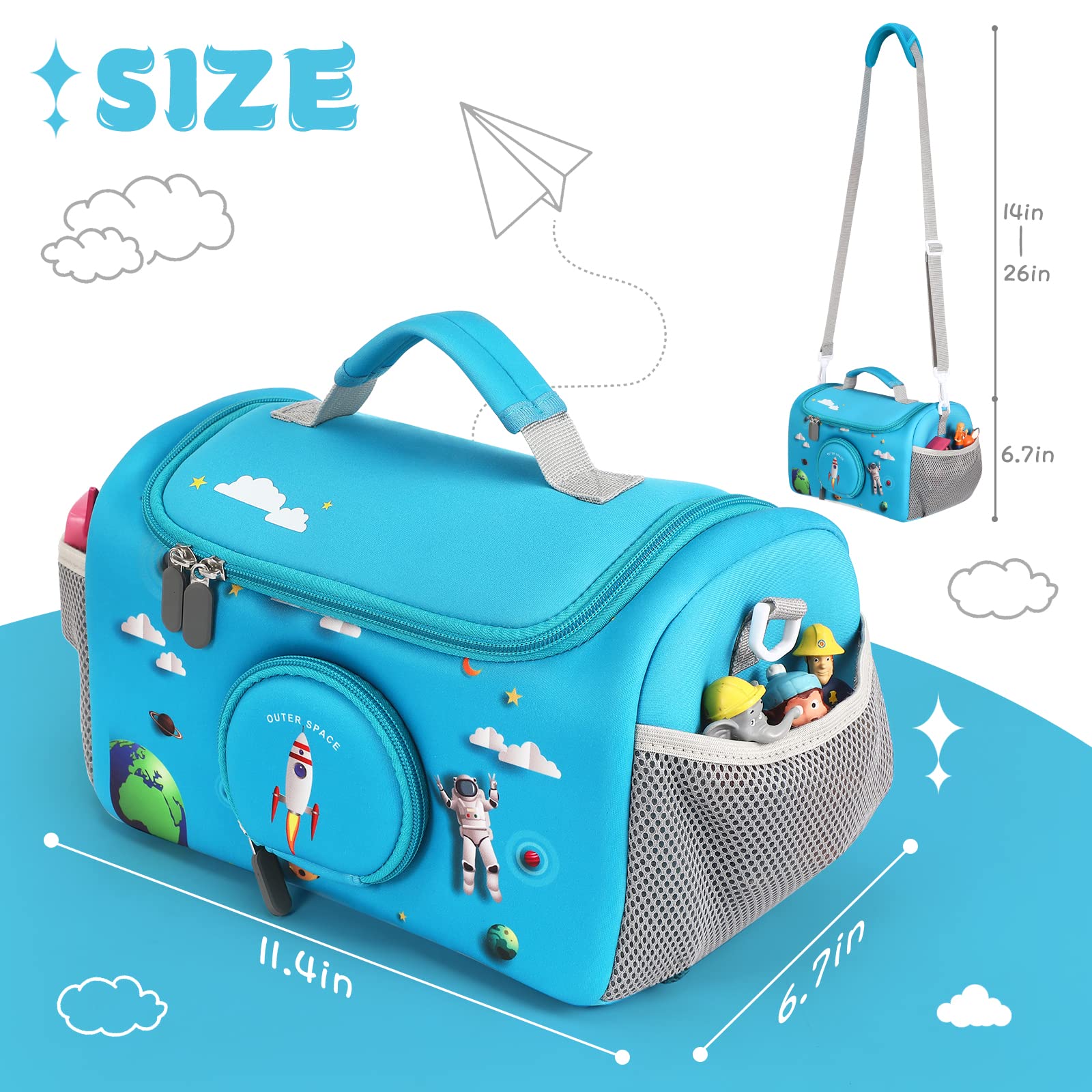 OUKNAK Carrying Case for Toniebox Starter Set Storage Carrier Bag for Toniebox 2 Audio Player Carrying Box for Toniebox Accessories Travel Carrying Bag for Toniebox (Blue) - Image 4