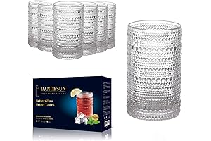 Vintage-Inspired Highball Glasses: Bandesun's Embossed Hobnail Masterpiece