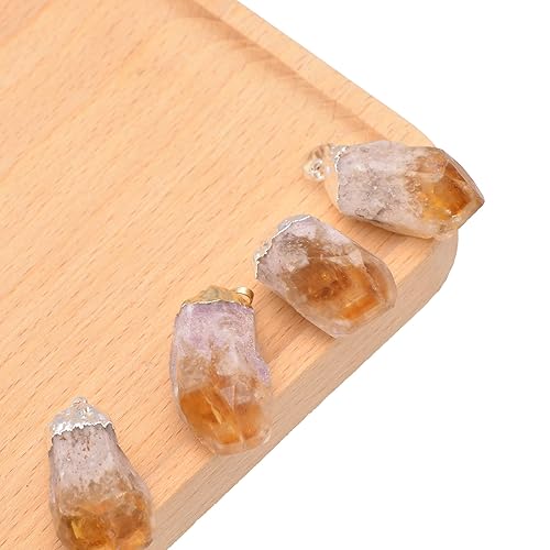 Miniatura 5 de Paialco 1.0"  1.5" Natural Citrine Charm Rough Stone Crystal Point Pendant Necklace, Yellow Tone