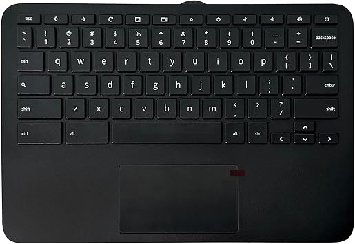 Laptop Palmrest Upper Case with US Keyboard Touchpad Assembly Replacement for HP Chromebook 11MK G9 EE MediaTek M44258-001 - Black