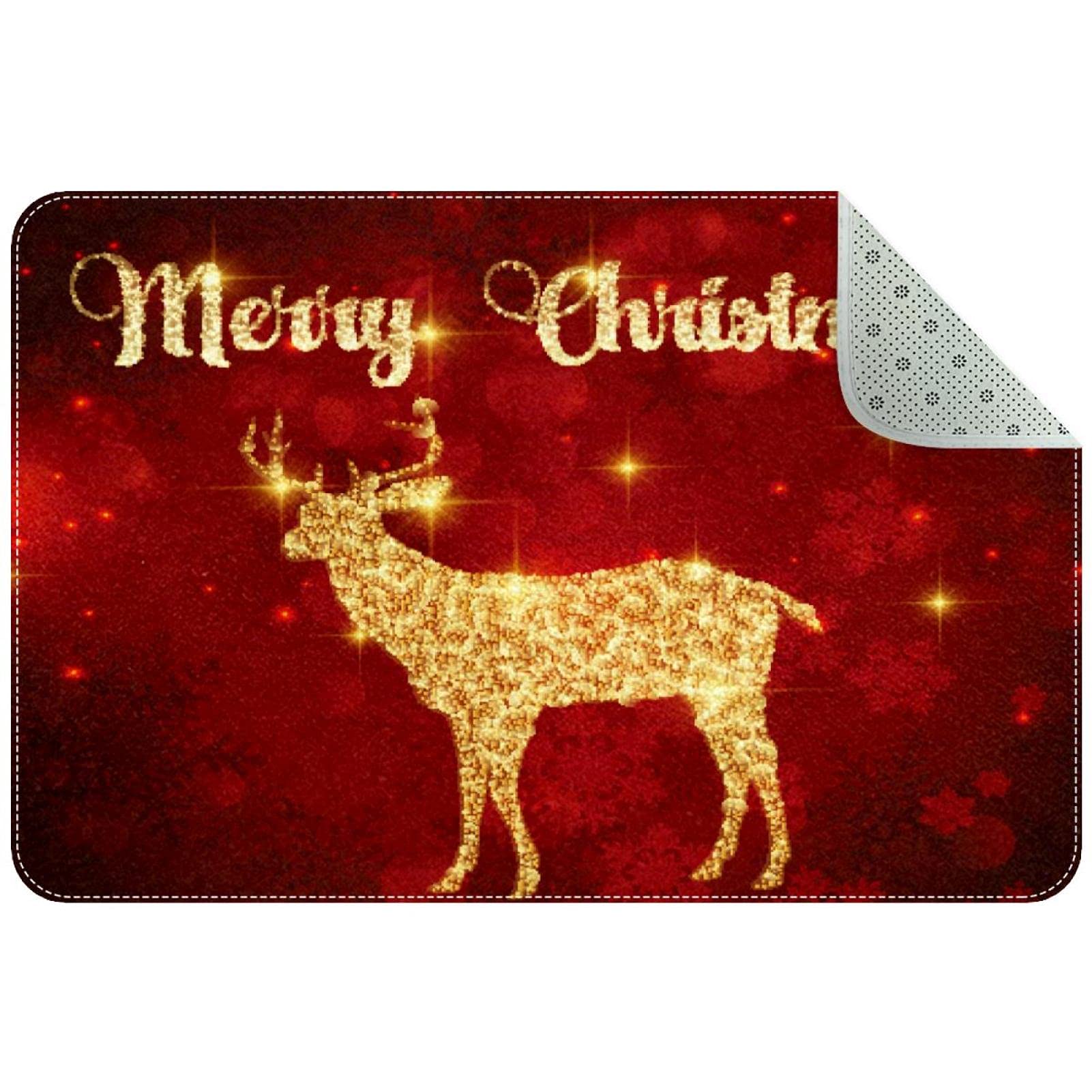 Paillasson d'intérieur élan doré tapis absorbant lavable