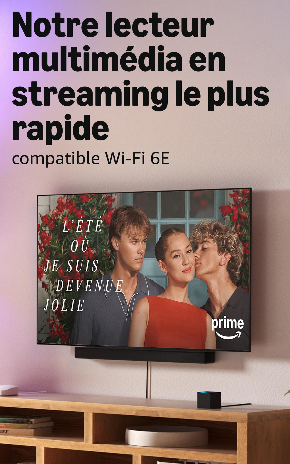 Amazon Fire TV Cube (Nouvelle génération), Lecteur multimédia en streaming, Expérience mains-libres, Wi-Fi 6E, 4K Ultra HD; trouvez vos séries plus rapidement avec Alexa+