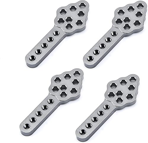 Miniatura 8 de CNC Metal RC Car Amortiguador Montaje Ajustar Altura Ángulo Soporte para Axial SCX10 90046 D90 D110 RC Crawler Car (azul)