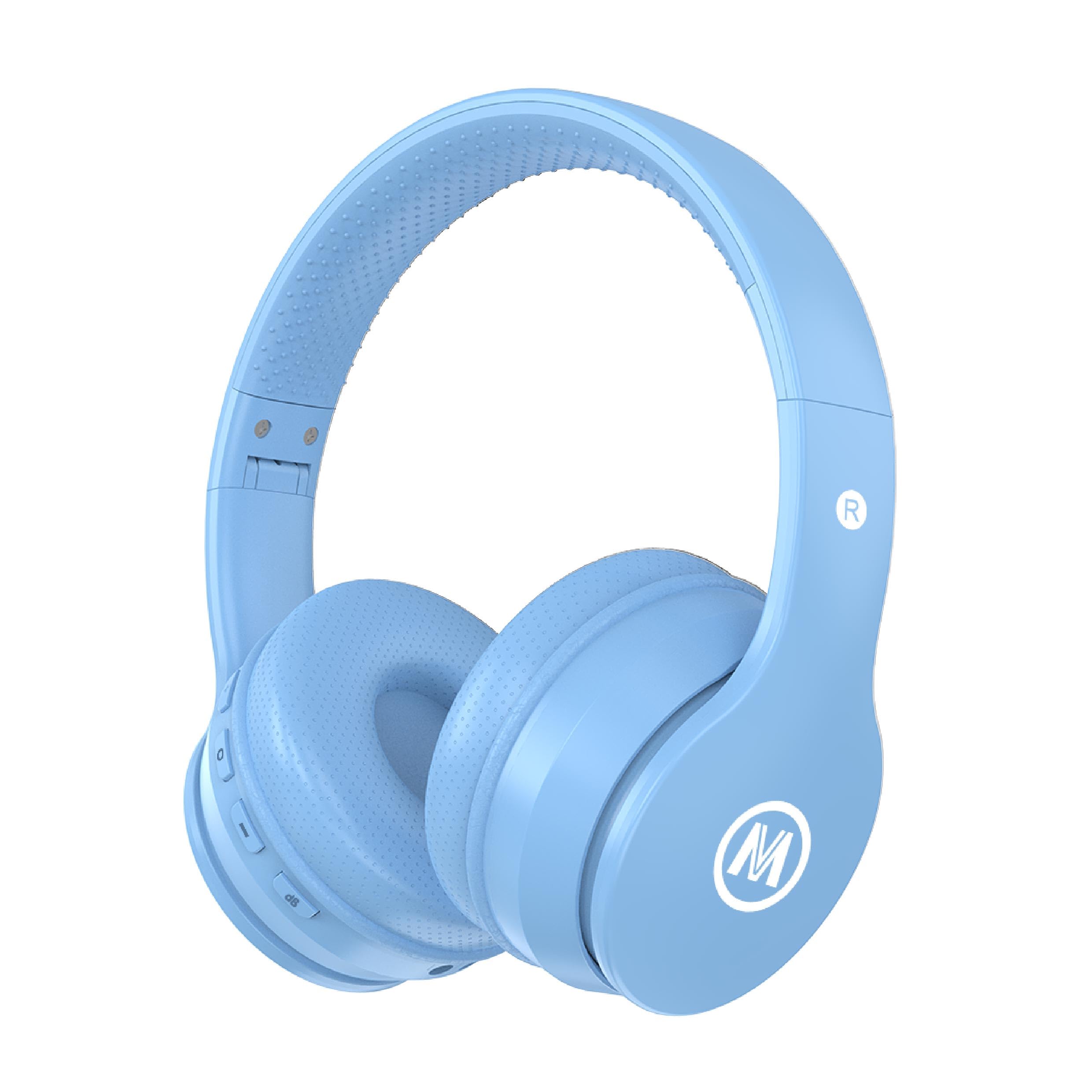 Headphones Kids Bluetooth 5.4 Wireless Play Time 68H Safe Volume Limit 85/94dB Over-Ear Foldable Headset,Fast Charging,with Aux Cord Built-in Mic for Toddler Child Pad Study Tablet Blue