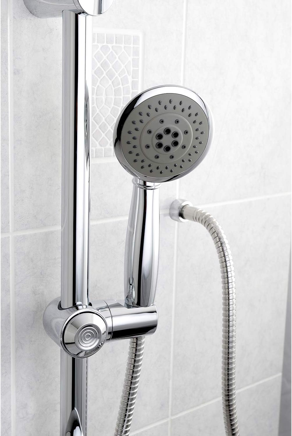 Kingston Brass KX2522SBB Showerscape 5-Function Hand Shower with Slide Bar Kit, Polished Chrome