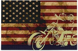 Nander 1000 Pieces Jigsaw Puzzles Toys Skull Motorcycle American Flag Intellectual Educational Decompressing Puzzle Toy for Kids/Adults Birthday Gift