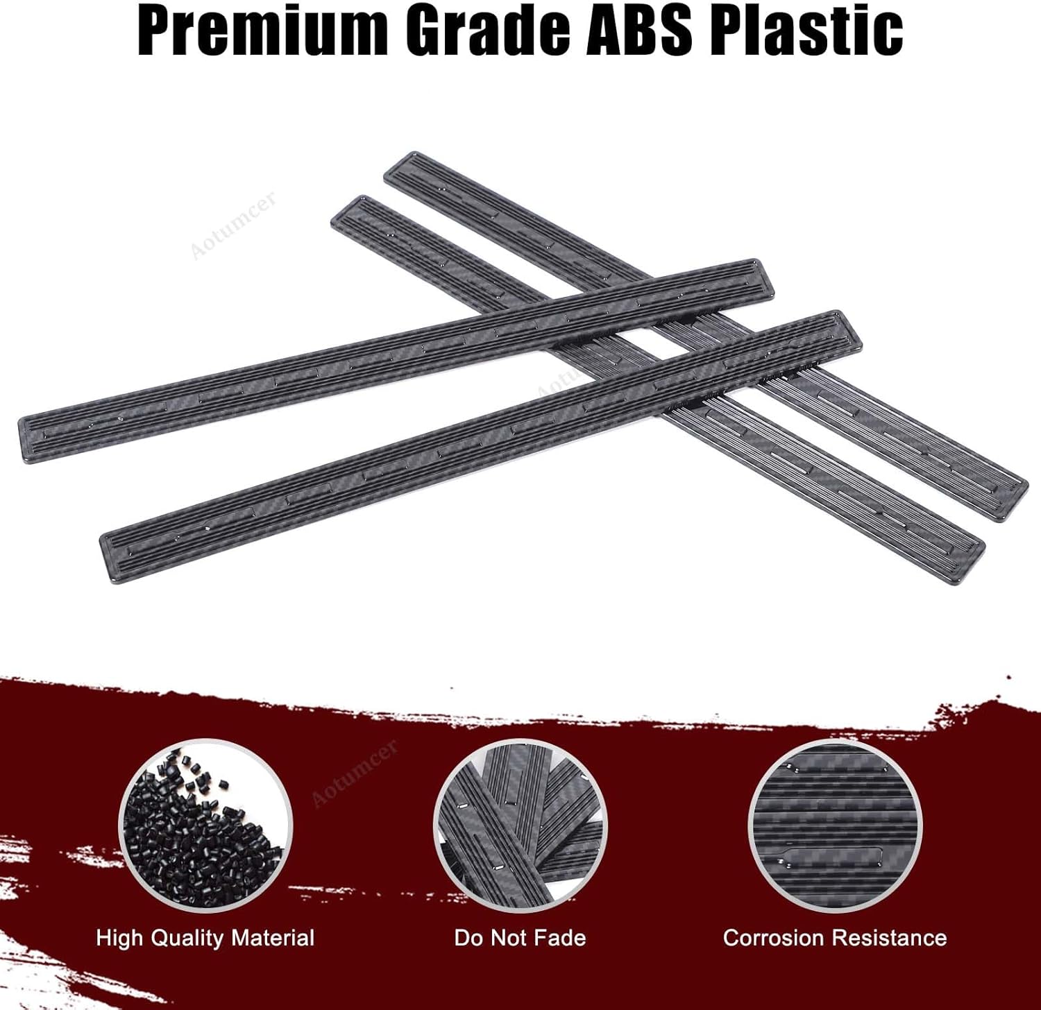 Side Interior Door Panel Strip Trim Compatible with Hummer EV 2022-2026 SUV/SUT, Inner Door Panel Decoration Trim Molding Cover Accessories, 4PCS (Carbon Fiber Pattern)