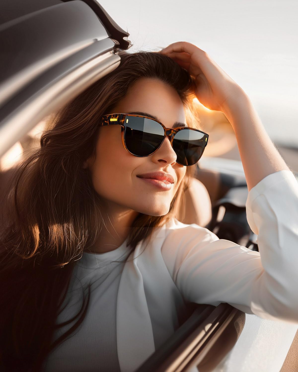 Meeloog Over Glasses Sunglasses for Women Polarized Stylish Large Shades Cover Glass Women Cateye Round UV400 for Driving - Image 2