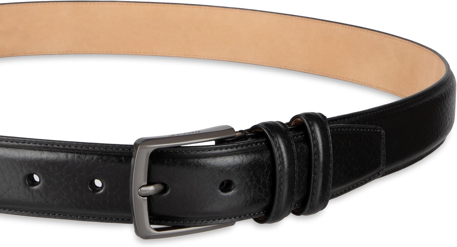 Haggar mens Leather Dress Belt for Suits and Pants - Classic, Formal, Business, Work - Image 3