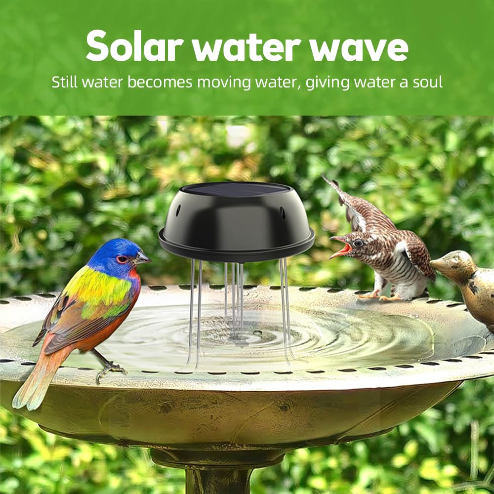 Bird Bath Agitator,Solar Water Wiggler for Bird Bath Round Shaped 5V 0.5W Solar Powered Water Agitator Bubbler for Garden Pond Decoration NO Battery