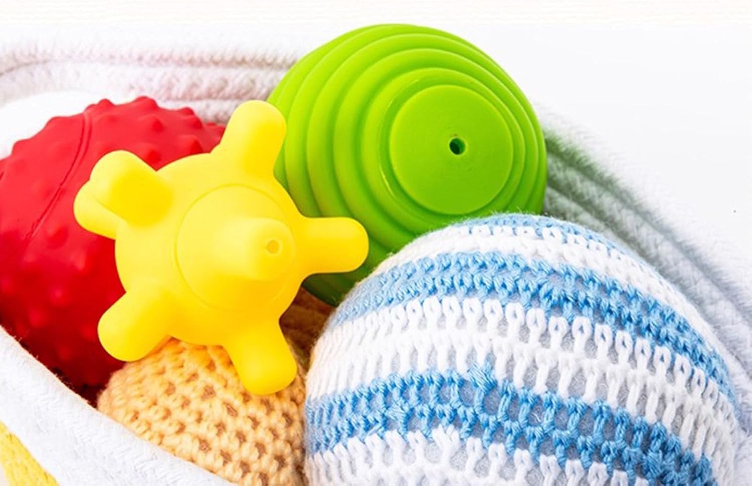 Montessori Tactile Ball Woven Basket Set, Sensory Education and Development Toys