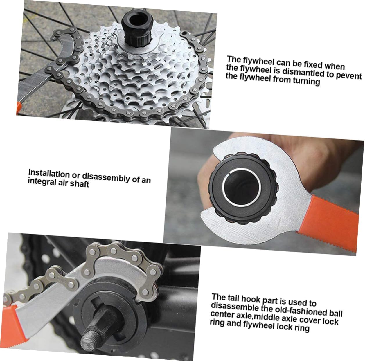 High-Strength Cycle Repair Tool Kit Freewheel Remover Bottom Bracket Tool Chain Whip for Bike Maintenance