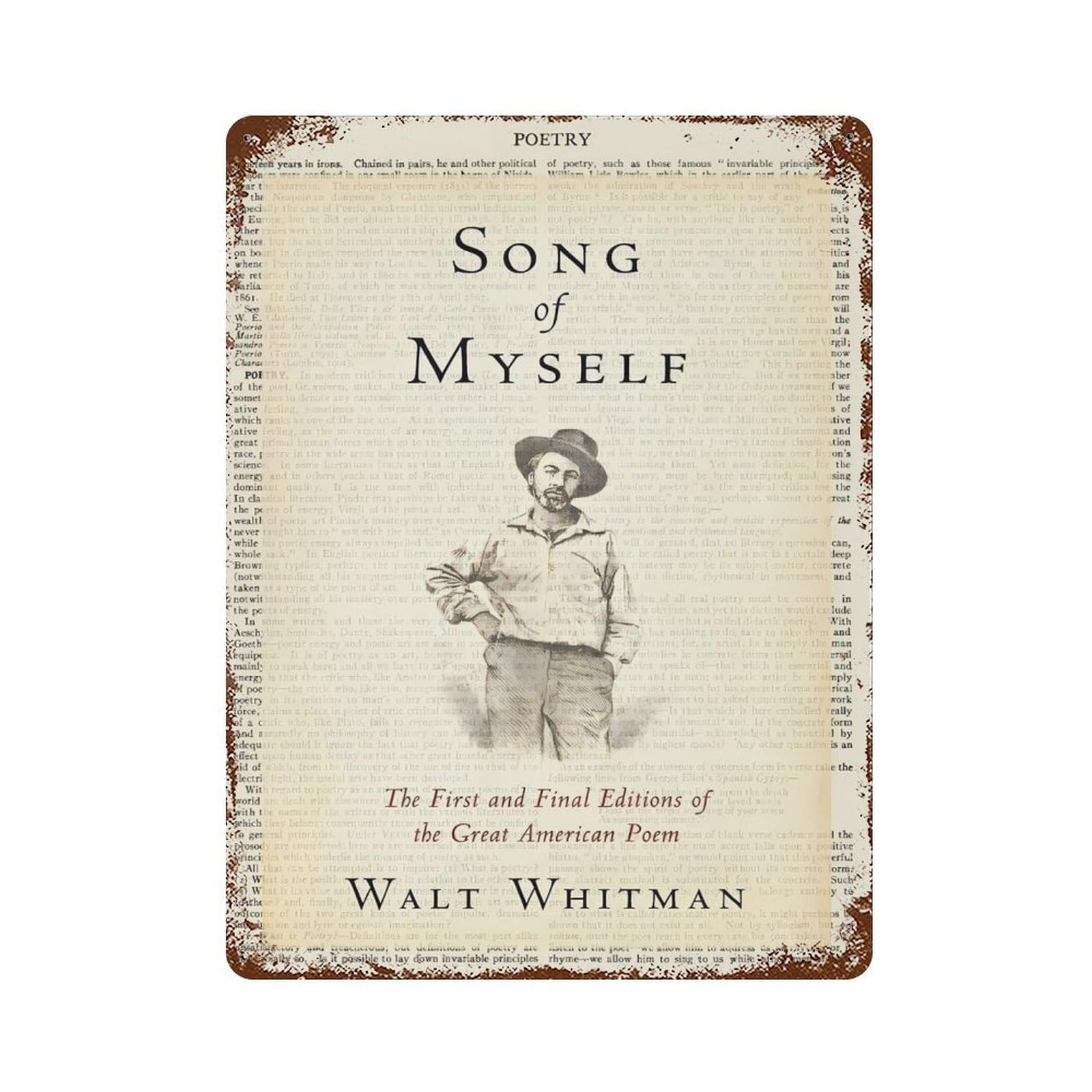 xiaoxiaoshen Walt Whitman Song Of Myself Wall Decor Art Metal Tin Poster Modern Home Decor Art Home Bar Shop Decorations Vintage Sign 40x30cm