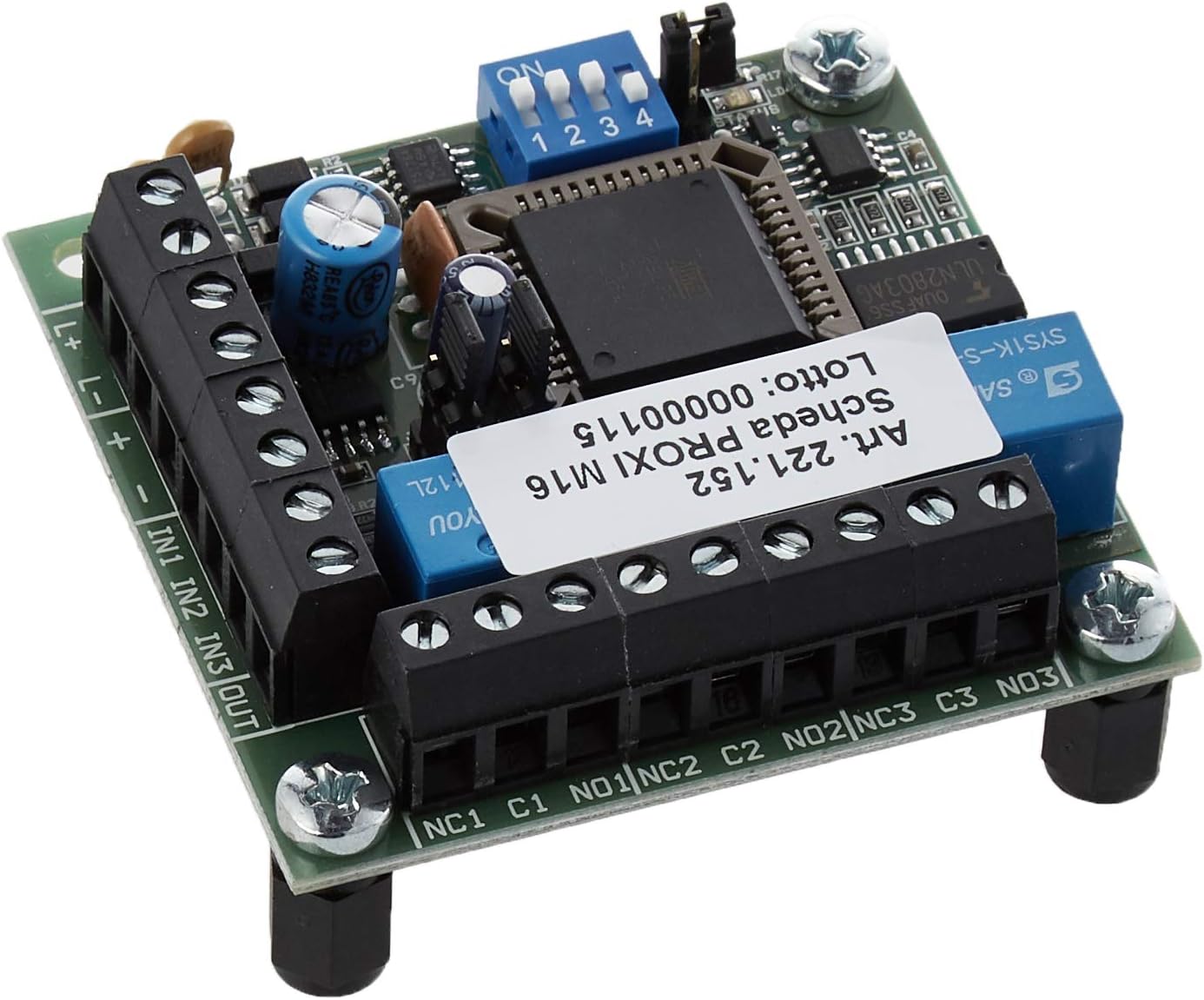 TECSA M16 Proximity Key Card Module, angled view showing connection terminals.