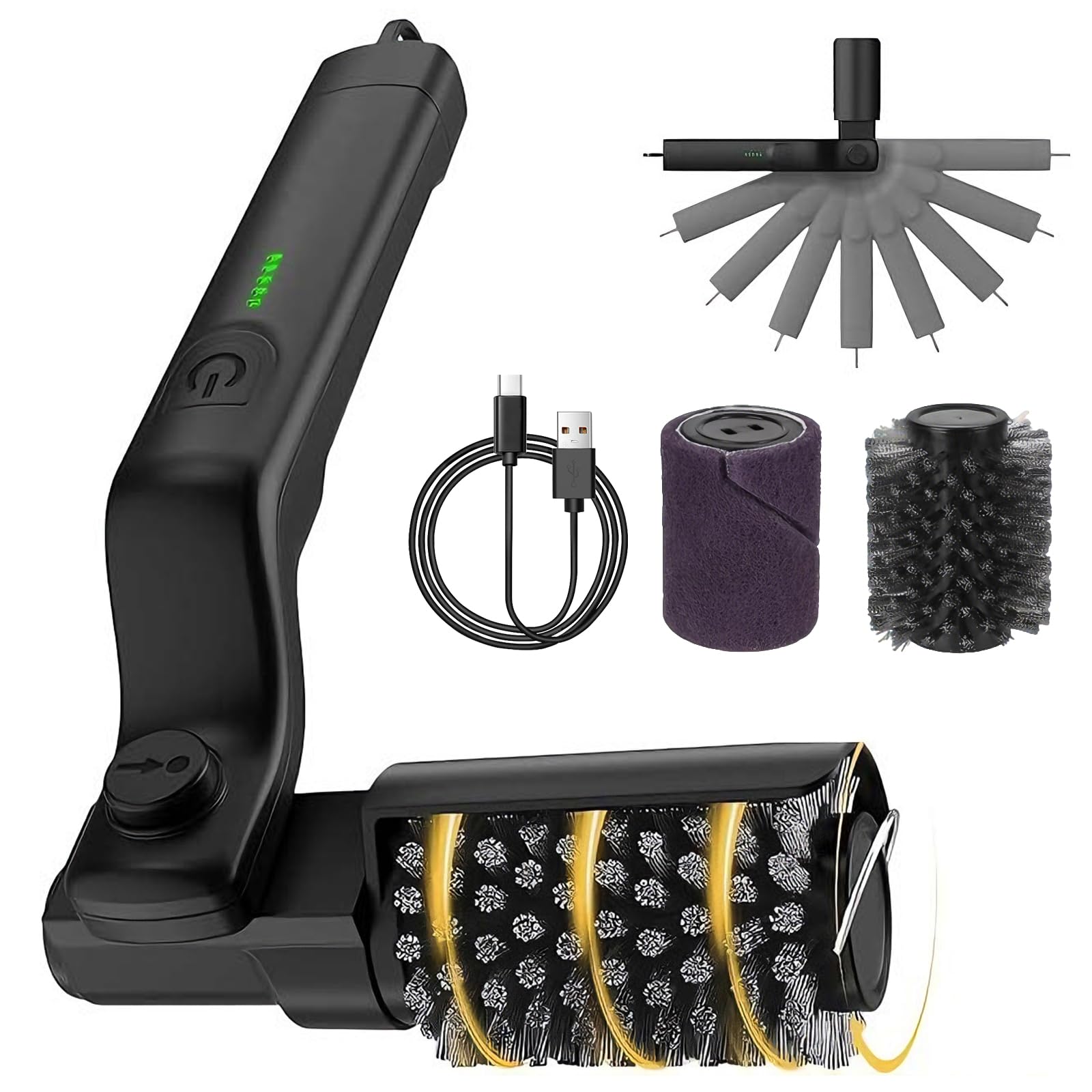 Cepillo Eléctrico para BBQ con Cabezales Intercambiables Inoxidable