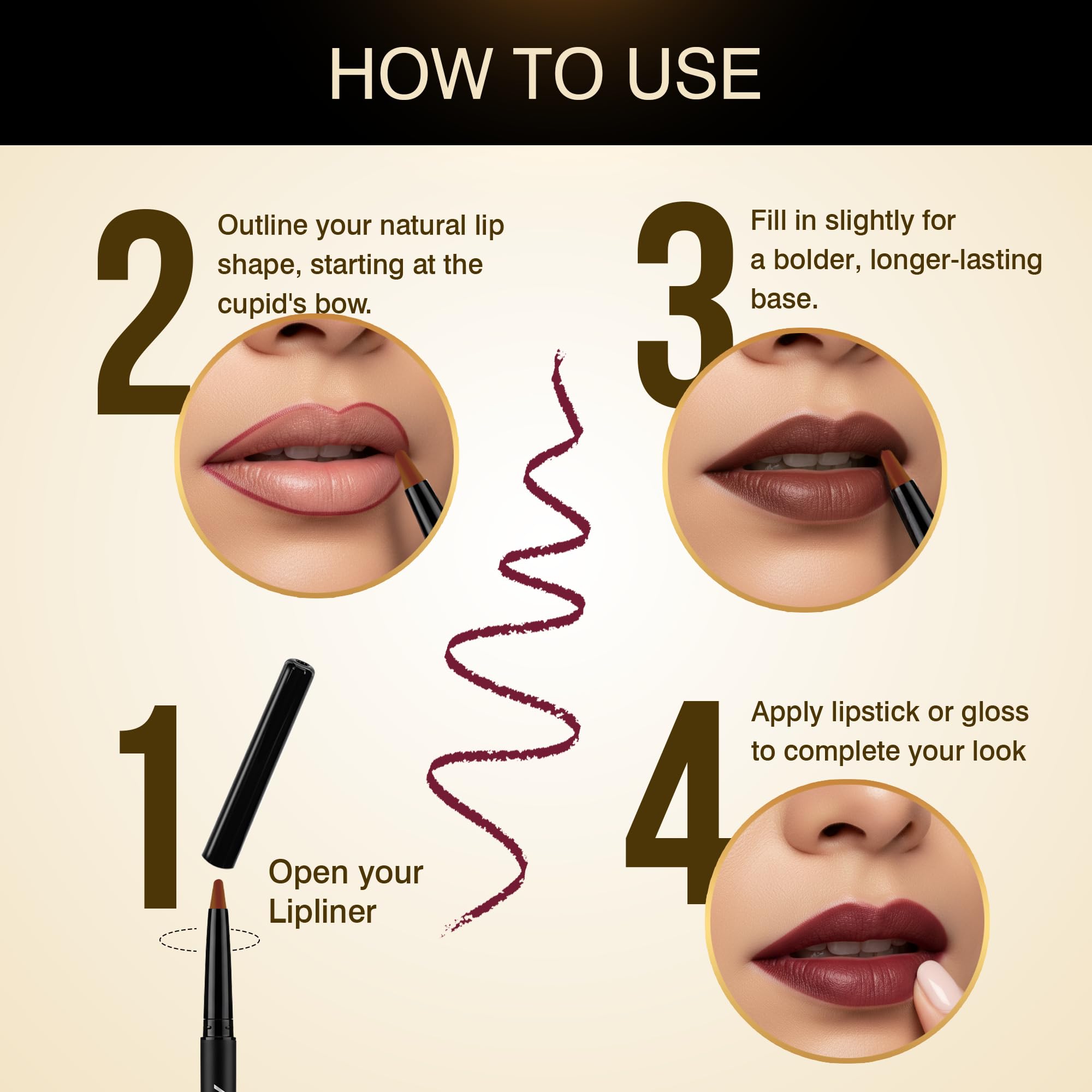 Auric LongLast Lipliner (0.35g) I Creamy, Smooth, Long-Wearing, Highly Pigmented I Enriched with Coconut Oil & Vitamin E (Scandalacious) 2
