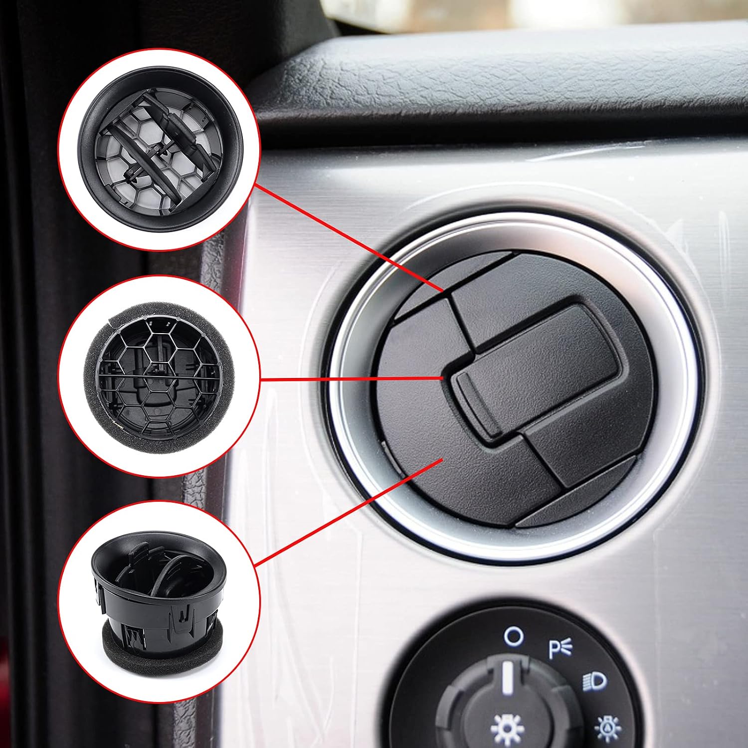 USTAR Black HVAC AC Vent Heater Air Vent Fit for Ford F150 Lobo 2009-2014 9L3Z19893AA