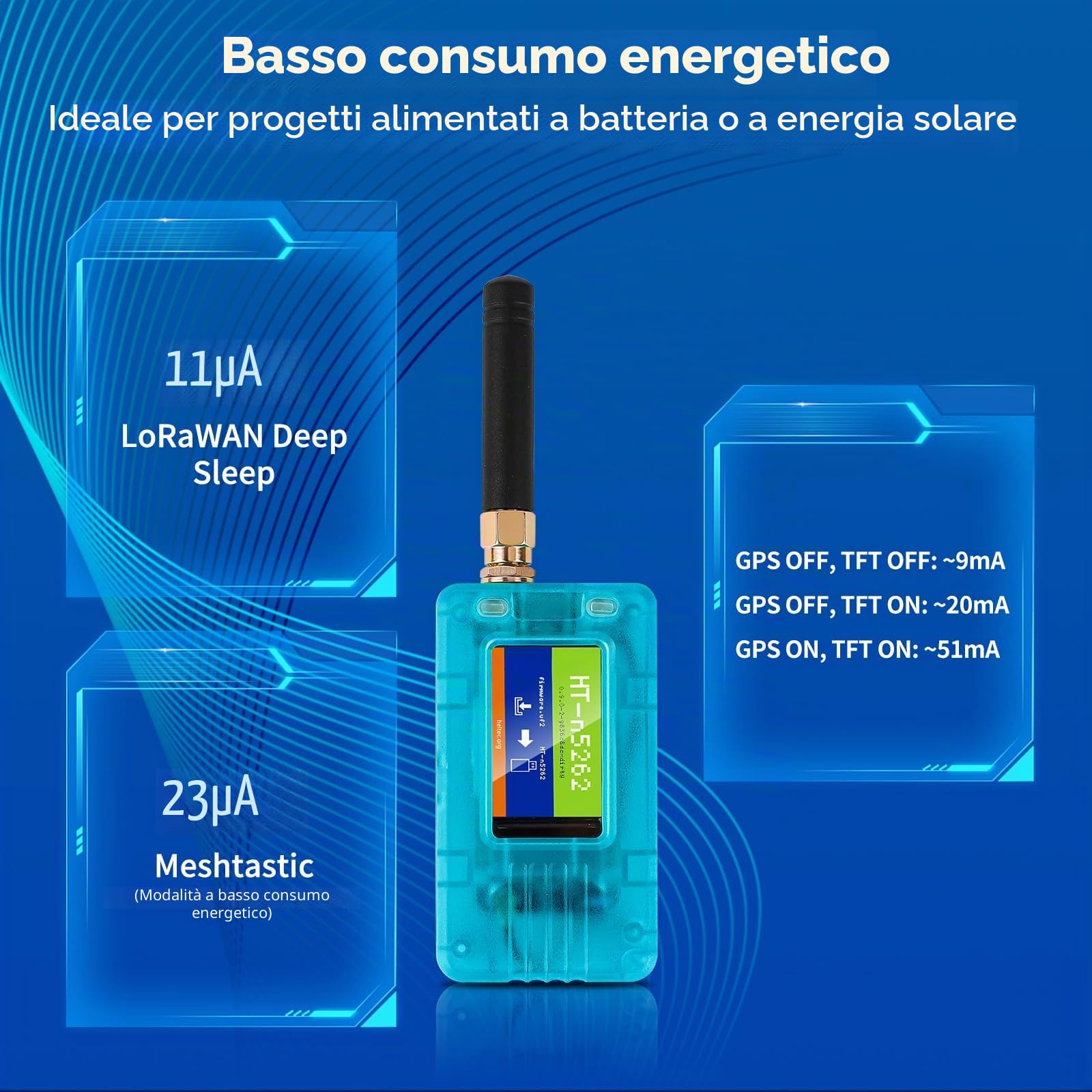 Mesh Node T114 con custodia protettiva e modulo GPS, nRF52840 MCU SX1262 LoRa Chip, supporta 868MHz LoRa, Bluetooth 5.0, display TFT LCD da 1,14 pollici, compatibile con Meshtastic Arduino