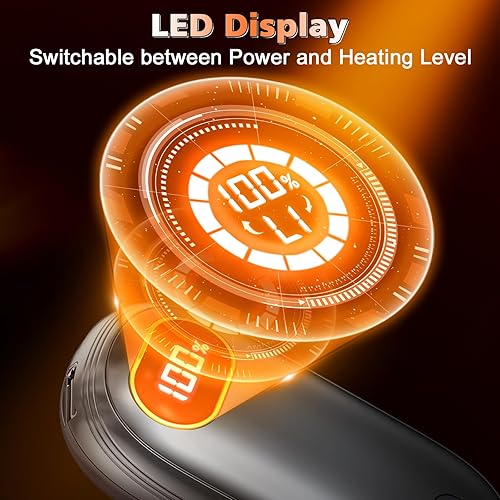Miniatura 87 de Calentadores de manos recargables – Calentadores de pies eléctricos paquete de 2 unidades de hasta 127.4 ℉ con 15 horas de calor, pantalla LED