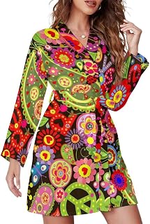 Women Short Kimono Wedding Sleepwear Robe, Party Dressing Gown Bathrobe S-XL