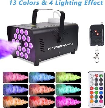 Fog Machine 800W Smoke Machine with 18 RGB LED & Wireless Remote Control, Suitable for Party, Disco Dj Effect, Wedding, Stage Performances, Halloween