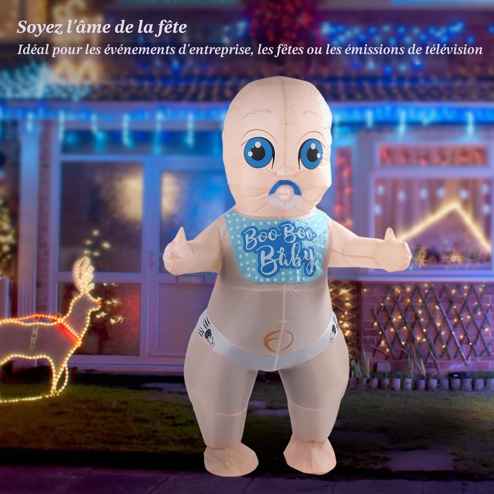 Costume gonflable de bébé pour adulte, drôle et innovant, Costume d'halloween pour garçon et fille, pour Cosplay, révélation du sexe, fête prénatale