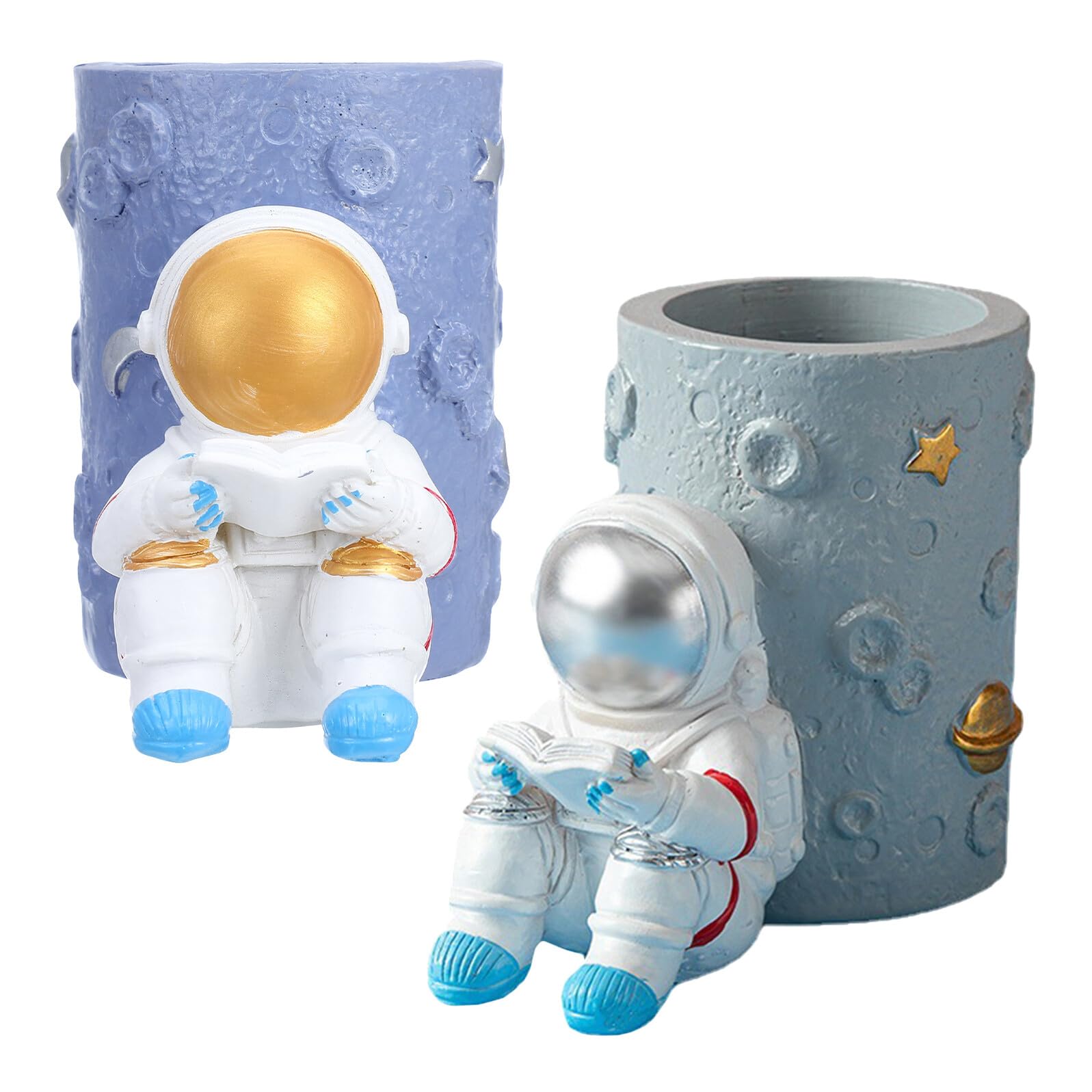 Porte-stylo unique astronaute en résine Alipis pour organisateur de bureau