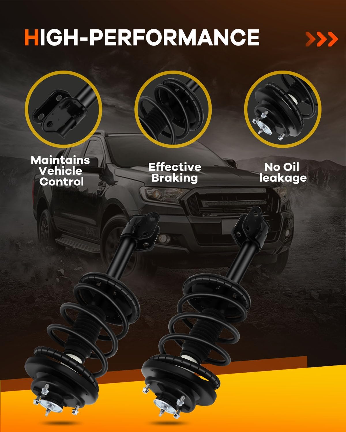 OCPTY Front Complete Struts Spring Assembly Shocks Strut Fits 2001 2002 for Acura Mdx,2003-2008 for Honda Pilot Quick Struts 171452 171451 - Set of 2