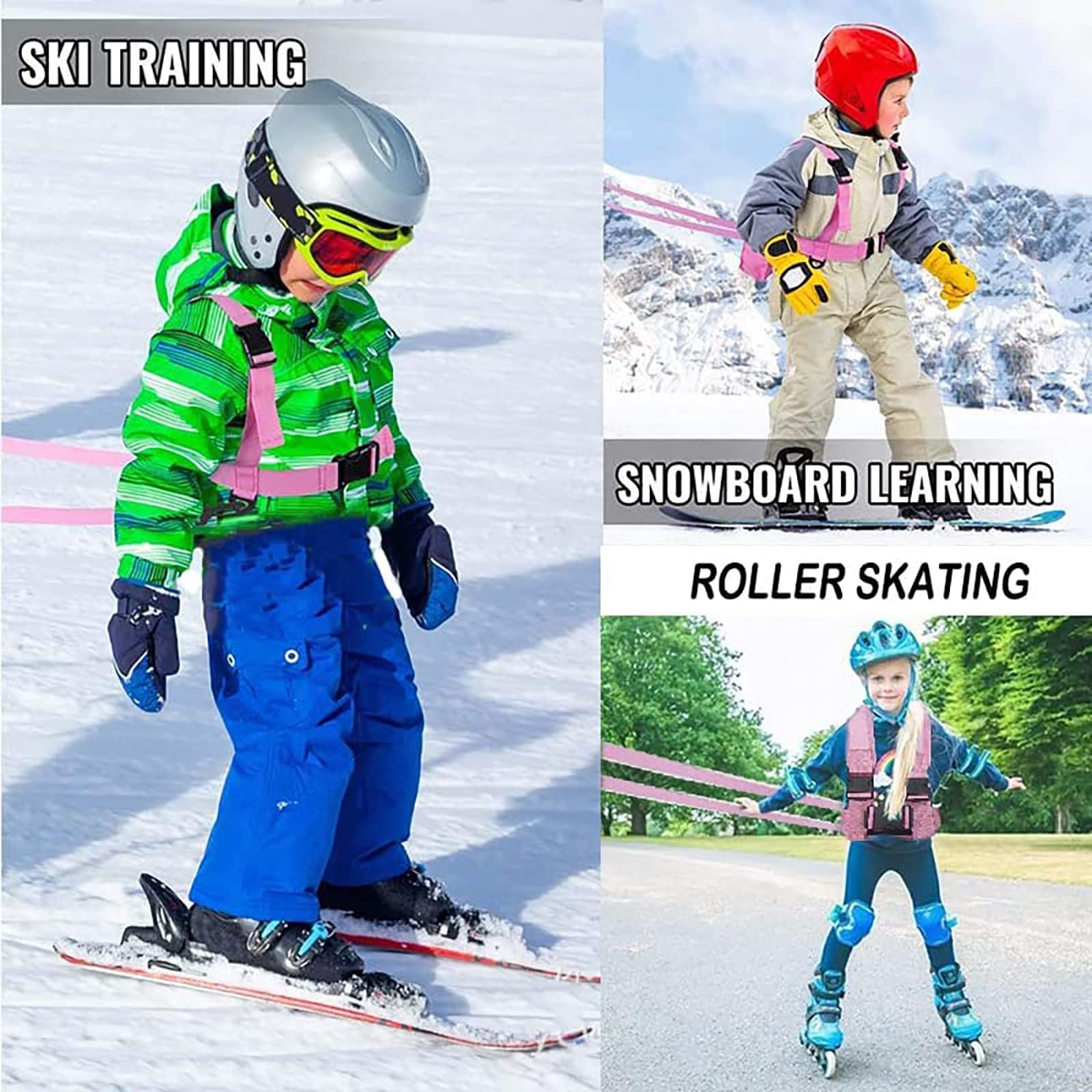 Uprząż Treningowa Do Jazdy Na Nartach I Snowboardzie Dla Dzieci Odpinany Pasek Do Jazdy Na Nartach Regulowana Kamizelka Do Nauki Jazdy Na Nartach Akcesoria Narciarskie