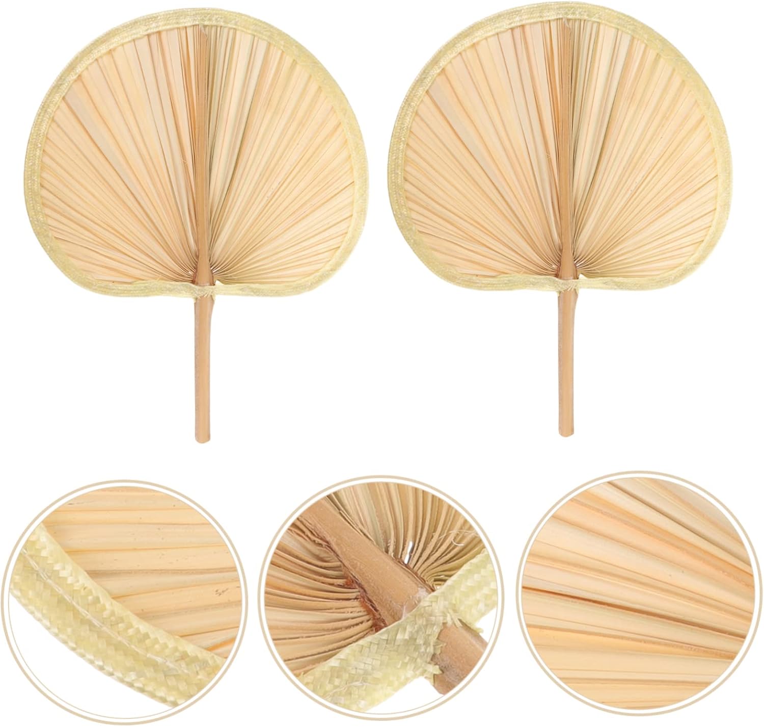 2pcs Hand Woven Banana Leaf Hand Fans for Wedding Decor