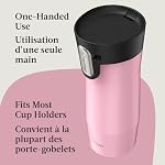 Contigo West Boucle 3.0 Tasse de voyage en acier inoxydable avec crochet à thé & Couvercle à l'épreuve des déversements, café et thé réutilisables sous vide, 16 oz (473 mL), Crème de fraise - Boissons chaudes jusqu'à 11 Heures