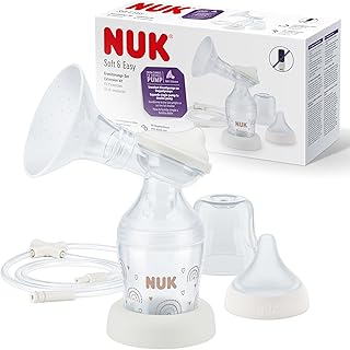 NUK Soft & Easy Erweiterungsset elektrische Milchpumpe | Brustaufsätze aus 100 % Silikon | Brustaufsätze 24 mm & 27 mm | Milchpumpen-Set einzeln und doppel | 1x Perfect Match Babyflasche