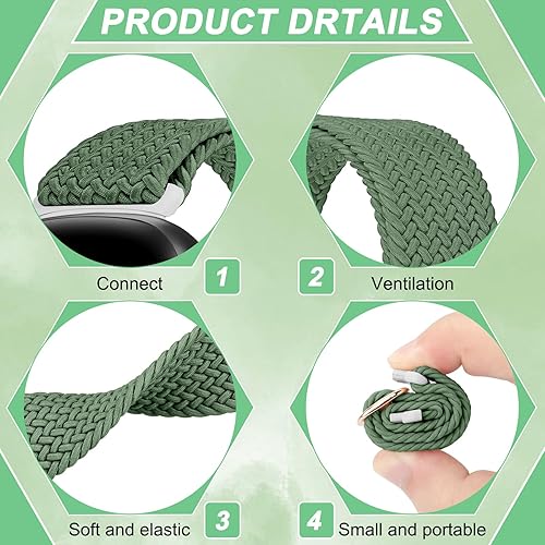 Miniatura 3 de Correas trenzadas ajustables Solo Loop  Compatible con Fitbit Versa 4  3  Sense 2  Sense, correas elásticas deportivas de nailon elástico para