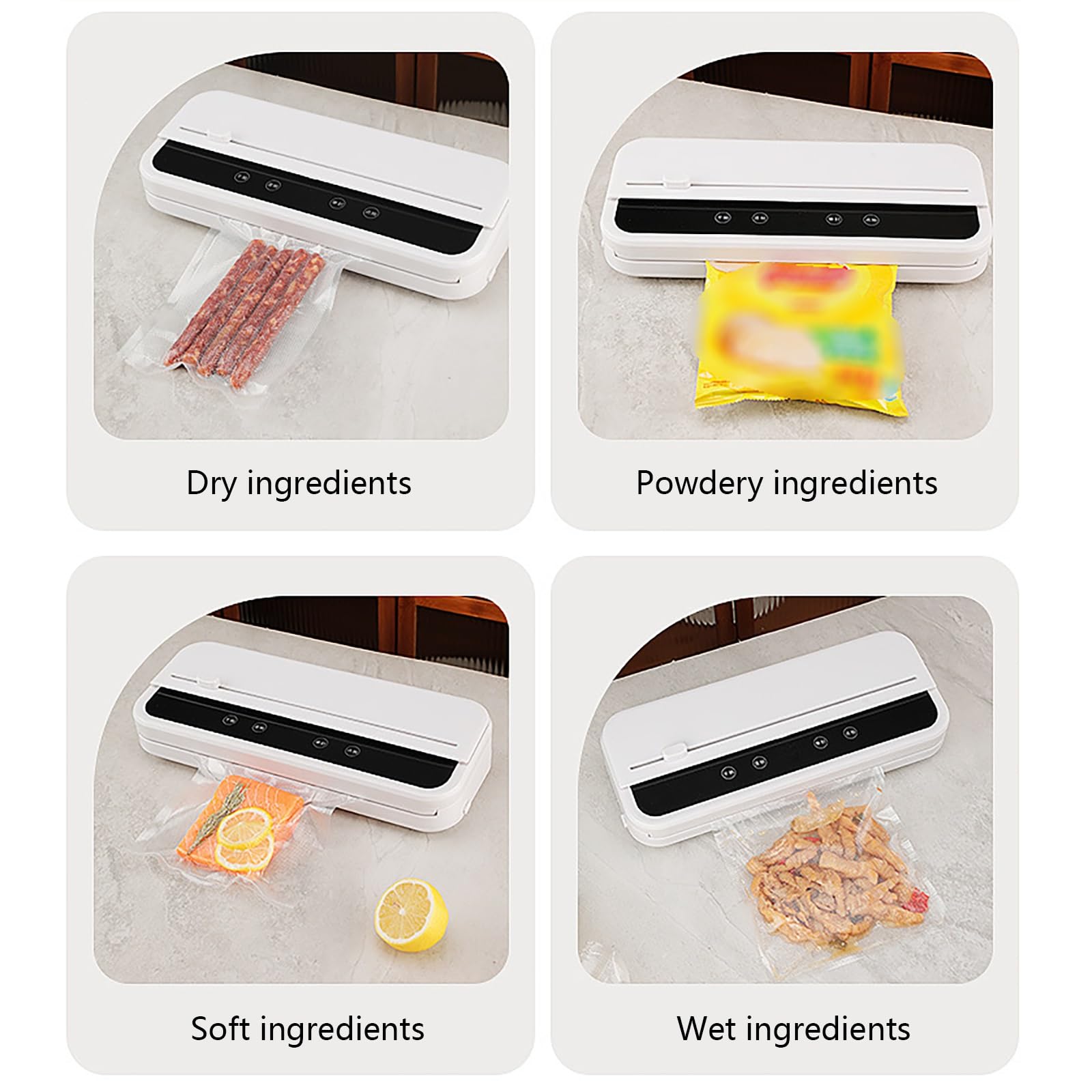 Portable Vacuum Sealer Machine, Automatic Food Sealer with Built - in Cutter, Dry/Wet Modes, Compact Vacuum Sealer for Food Preservation, Sous Vide & Meal Prep