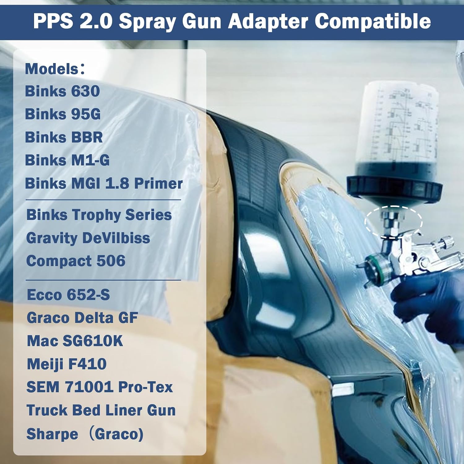 SuperDi 26046 PPS 2.0 Spray Gun Adapter #S15/ 19 Thread BSP/3/8 Inch Male Compatible with 3M, Connects Numerous Paint Gun Brands to PPS 2.0 Paint Spray System(1 Pack)