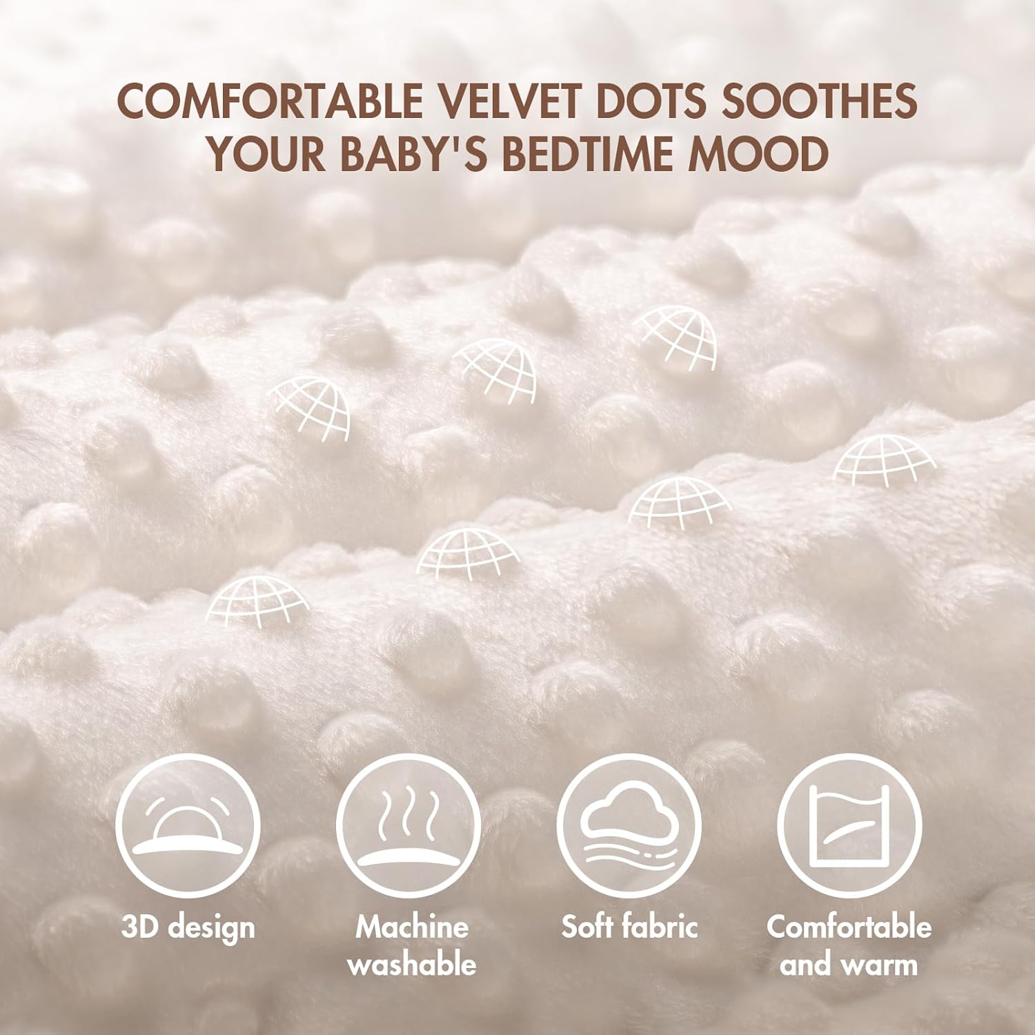 Muslin Minky Baby Blanket for Boys and Girls - 2 Pack Soft Baby Blankets, Nursery Minky Blankets with Muslin Cotton Front and Dotted Fleece Backing, Cozy and Lightweight Newborn Blanket - Image 4