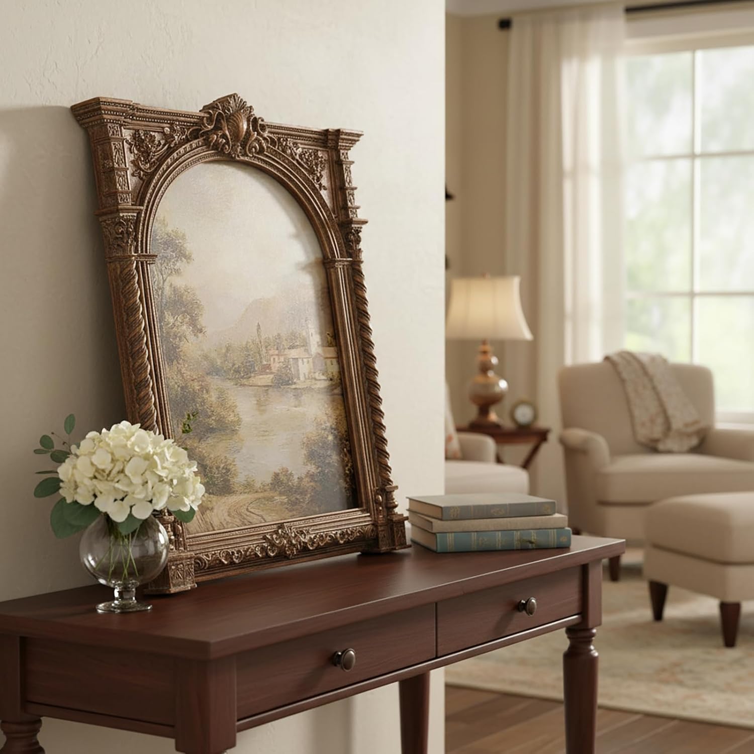 8x10 Antique Picture Frame - Bronze Arched Vintage Picture Frames 8x 10, Ornate Frames 8 X 10 With Glass Front For Tabletop Photo Display And Wall Hanging, Gothic Frame 8 By 10 (Bronze, 8X10)