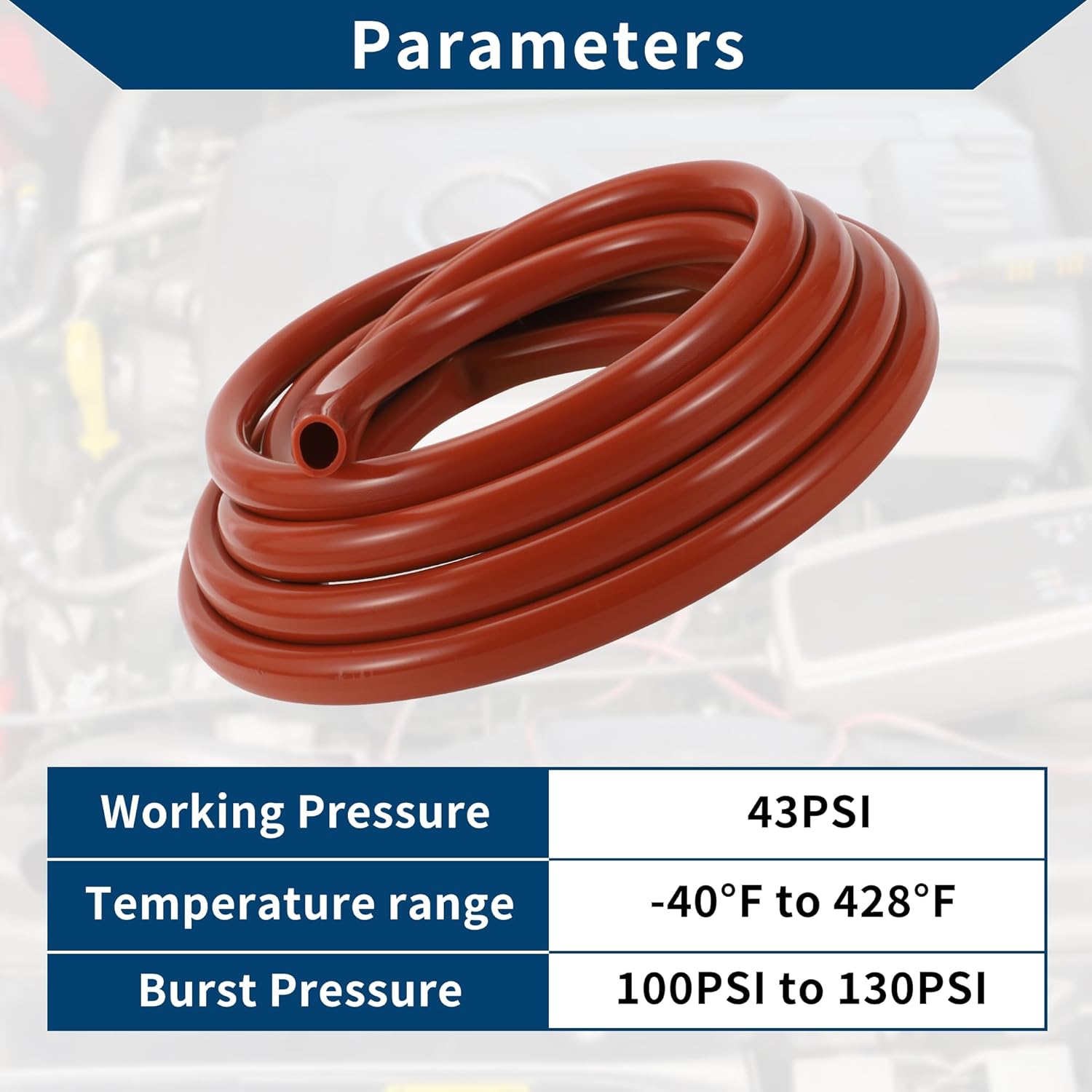 Silicone Vacuum Tubing Hose Automotive Vacuum Line High Temperature 20Ft 5/8" 16mm ID 2.5mm Thickness 1 Pcs Red