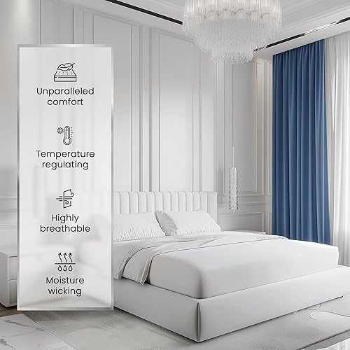 Miniatura 4 de CHATEAU HOME COLLECTION Juego de sábanas de 100 % algodón tamaño Queen, certificado de 1000 hilos, transpirable, suave y cómodo, tejido de satén,