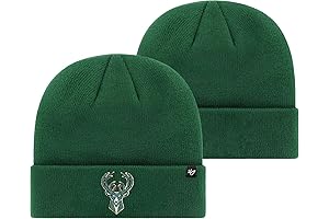 NBA Primary Logo Cuffed Knit Beanie: Premium Winter Headwear for Bucks Fans