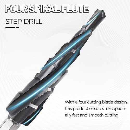 Miniatura 3 de Cobalt M35 - Broca escalonada de 316 a 12 pulgadas, revestimiento TiAlN con 4 puntas en espiral para acero inoxidable, metal, aluminio, plástico