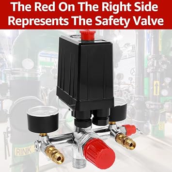 Air Compressor Pressure Switch 90-120PSI Adjustable Manifold Regulator Gauge Compressor Pressure Valve Switch Control 220/380V for Air Compressor