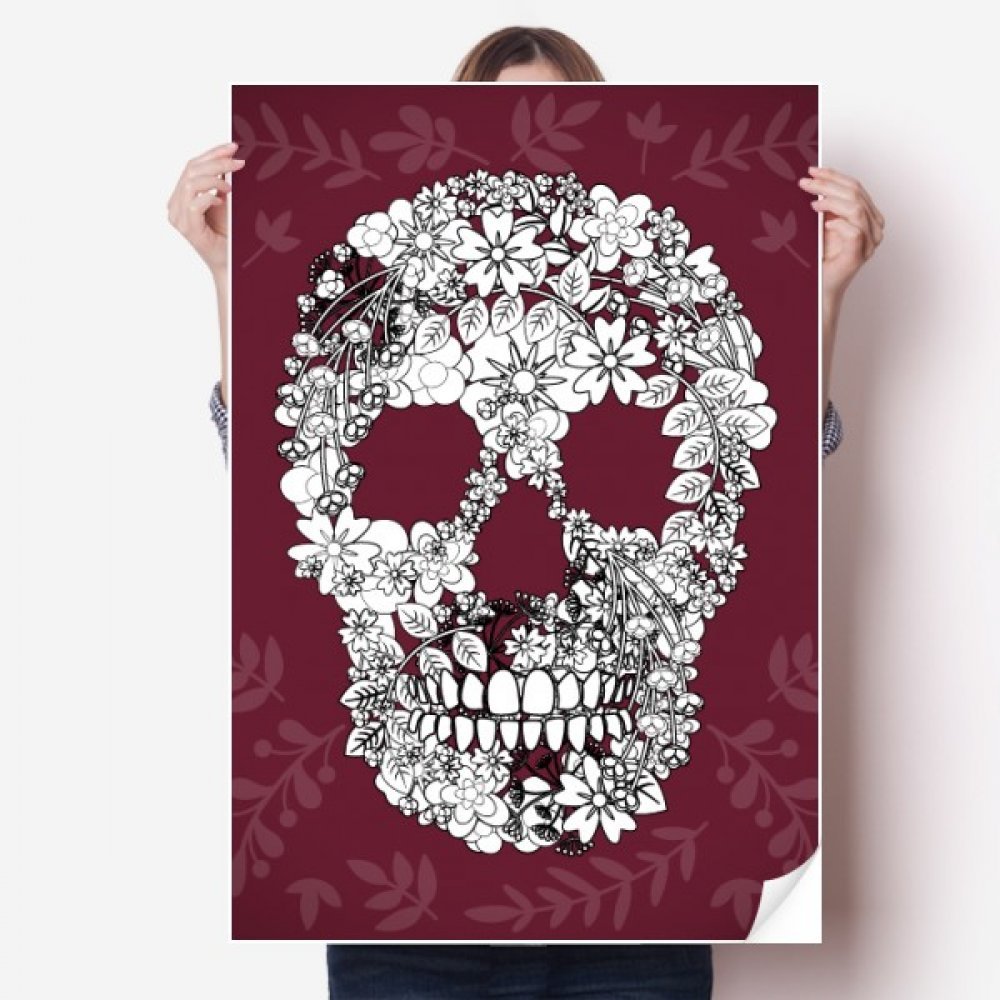 Poster Autocollant Mexique Fleurs 80x55cm Multicolore
