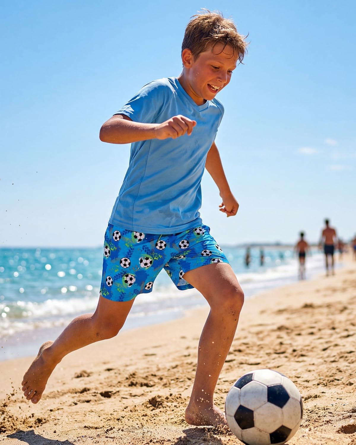 Century Star Boys Swim Trunks with Zipper Pockets-Anti-Chafe Compression Liner Shorts Quick Dry Bathing Suit for 8-16 Years