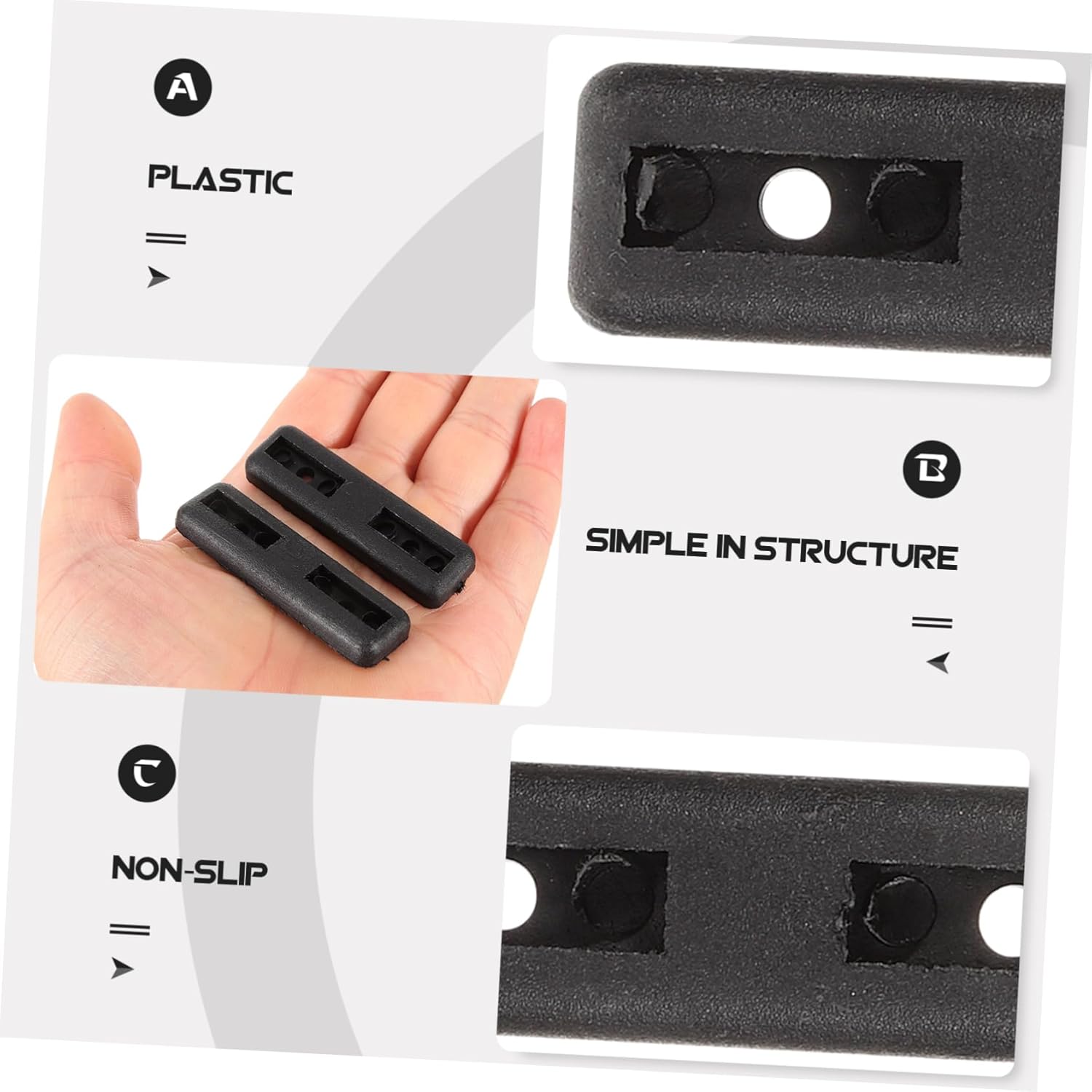 OUNONA 200Pcs Anti-Slip Rectangular Chair Leg Pads Plastic Furniture Floor Protectors for Hardwood Floors Furniture Leg Covers Noise Reduction for Office and Home Use